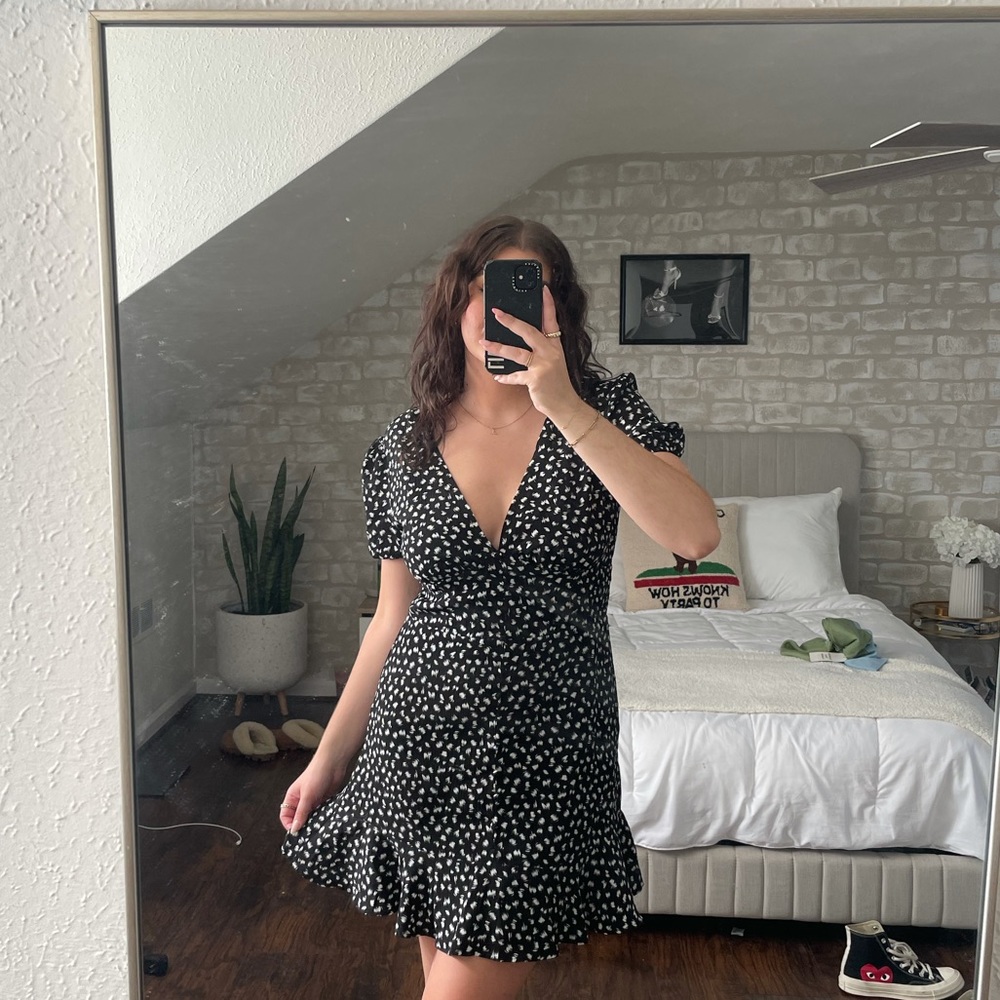 BLACK + WHITE LEOPARD DRESS